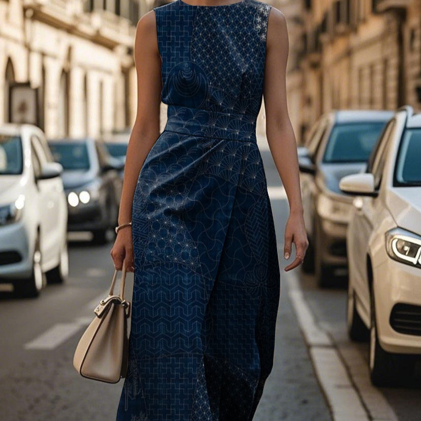 Elegant Sleeveless Floral Dress For Women