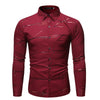 Camicia da uomo a maniche lunghe con stampa bronzata e colletto alla coreana modello Henry