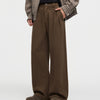 Men's Straight Fleece-lined Casual Wool Trousers