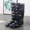 Women's Floral Knee-high Rain Boots Long Non-slip Wear-resistant Rain Boots