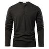 Men's Solid Color Casual Cotton Long-sleeved Top