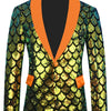 Costume maschile in velluto colorato con paillettes a squame reversibili