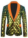 Costume maschile in velluto colorato con paillettes a squame reversibili