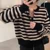 Women's Spring And Autumn Short Striped Knitted Bottoming Sweater