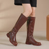 Retro British Style Temperament Genuine Leather Long Boots