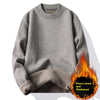 Men's Single-layer Fleece-lined Round Neck Pullover Sweater