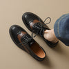 Sheepskin Stitching Retro Style Brogue Leather Shoes