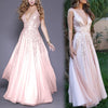 Vestito da sera senza maniche con scollo a V e paillettes