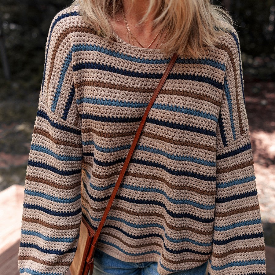 Women's Fashionable Printed Long-sleeved Sweater