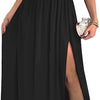 Abito lungo da cocktail da donna, elegante, sexy, monospalla, con spacco alto e cut-out, senza maniche
