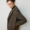 Woven Lapel Plaid Elegant Long Sleeve Casual Slim Jacket