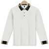 Camicia a maniche lunghe da uomo con risvolto, a tinta unita, abbottonata, casual ed elegante