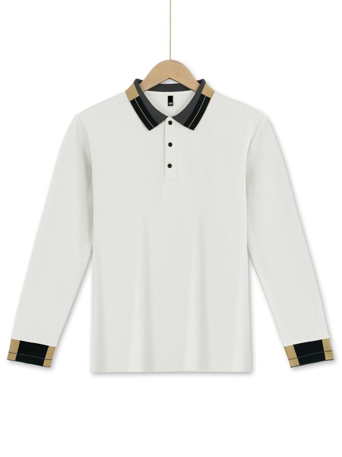 Camicia a maniche lunghe da uomo con risvolto, a tinta unita, abbottonata, casual ed elegante