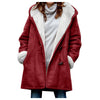Winter Button Coat Fashion Warm Hooded Jacket With Pockets Women's Clothing