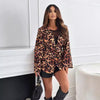 Leopard Print Lace-up Fashion Sexy Temperament Slim Women's Coat