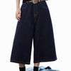 Lyocell Denim Blue Primary Color Cropped Jeans