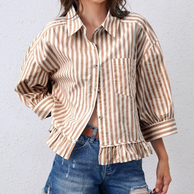 Maglia casual dal taglio morbido con abbottonatura frontale e maniche a tre quarti