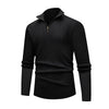 Men's Knitwear Half Zipped Stand Collar Striped Sweater