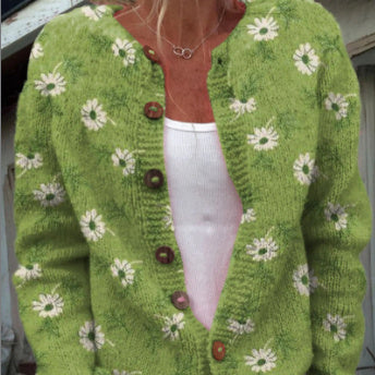 3D Digital Printing Cardigan Knitted Coat Women's Clothing