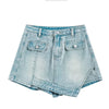Nuovi pantaloncini in denim casual alla moda a vita alta stile retrò