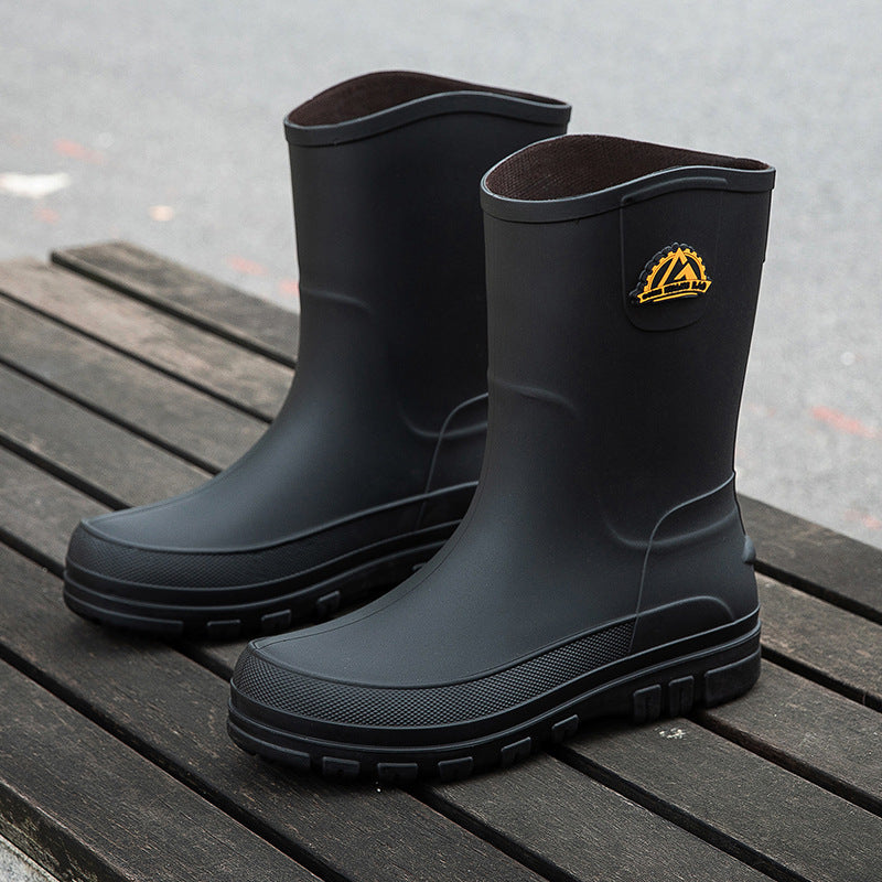 Men's Fashionable Outdoor Middle Tube Non-slip Rain Boots