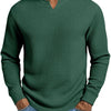 Men's Slim-fit Casual Long-sleeve V-neck Top