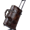 Large Capacity Cowhide Trolley Travel Bag