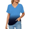 T-shirt da donna, stampa floreale e botanica, maniche corte scollo a V casual