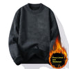 Men's Single-layer Fleece-lined Round Neck Pullover Sweater