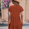 Dot Butterfly Sleeve Ruffle Hem Smock Dress