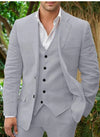 Abito in Lino Uomo Business Casual Abito da Sposo Banchetto