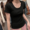New Round-neck Straight-shoulder Top