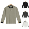 Camicia a maniche lunghe da uomo con risvolto, a tinta unita, abbottonata, casual ed elegante