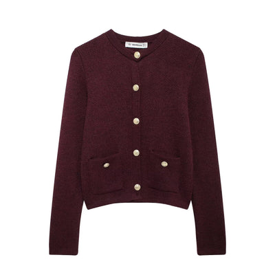 Knitwear Women's Round Neck Solid Color Loose Pullover Leisure