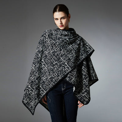 High-grade Plush Jacquard Buckle Shawl