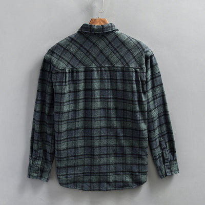 Men's Retro Plaid Long Sleeve Casual Shirt
