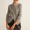 Cardigan in tinta unita con colletto Yuan per autunno e inverno