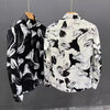 Men's Floral Pattern Slim Fit Print Long Sleeve Shirt