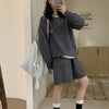 Casual Sports Knitted Sweater Shorts Suit