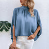 Camicia in pizzo irregolare allacciata a mezzo collo alto, stile europeo e americano