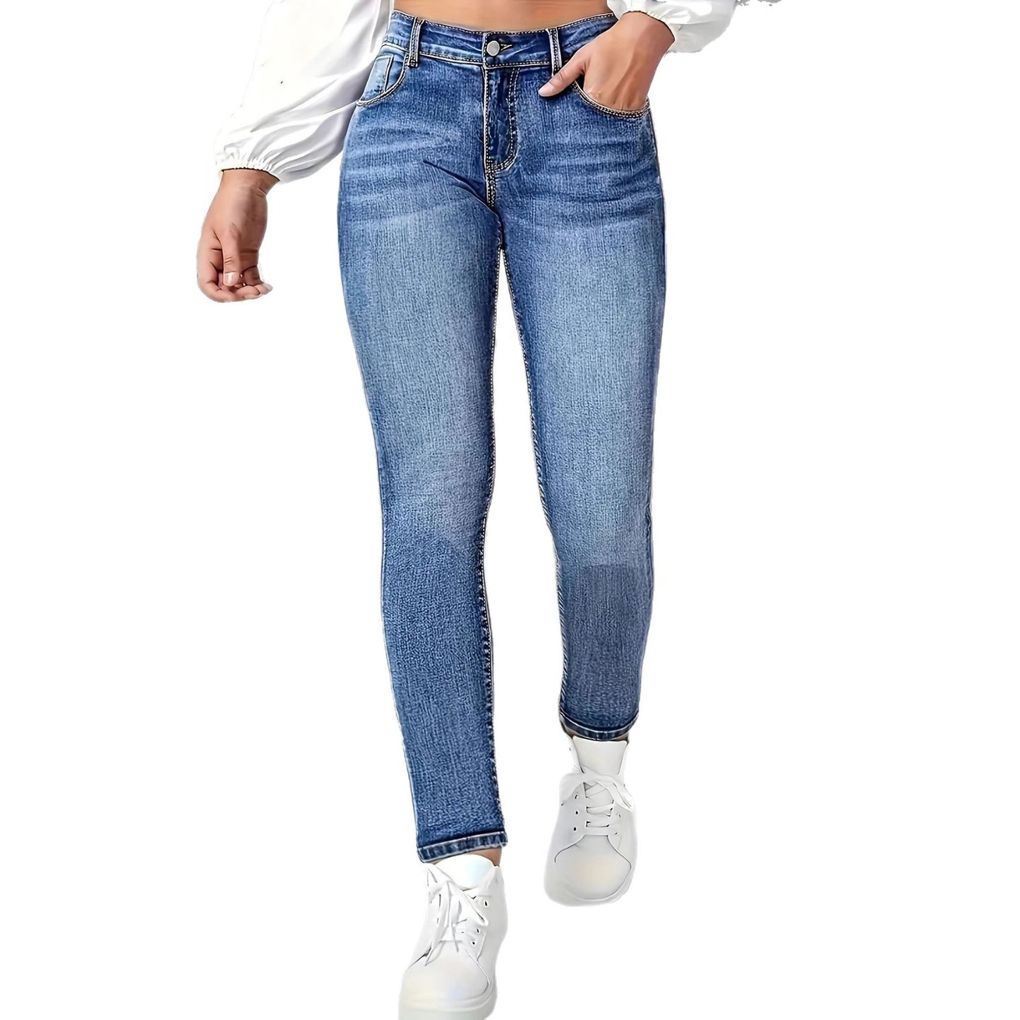 Jeans da donna eleganti, versatili, elasticizzati, slim fit, minimalisti