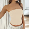 Y2g Sexy Solid Color Backless Knitted Tube Top For Women