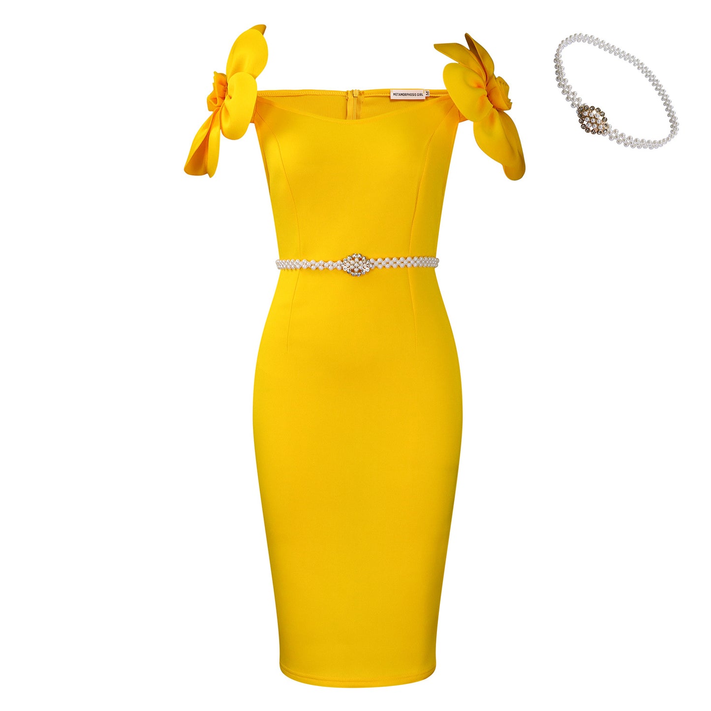 Abito elegante tridimensionale floreale da donna