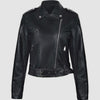 Lapel Short Belt Women's PU Simple Leather Jacket Motorcycle Jacket