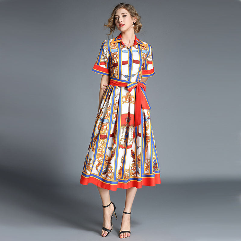 Women's Slim Fit Tied Mid-length Dress