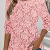 Elegante maglia a maniche lunghe con scollo rotondo e stampa chic