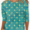 European And American Flower Plant Printed Round Neck Long Sleeve