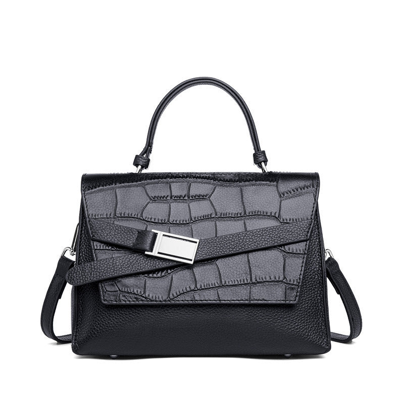 Elegant Lightweight Leather Alligator Print Handbag