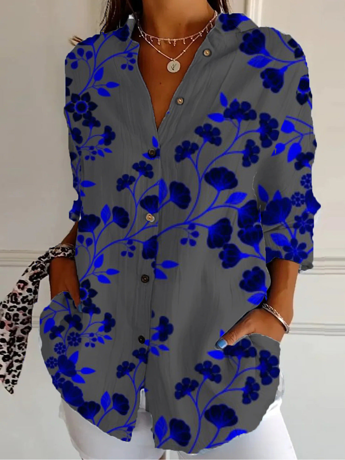 Camicetta a maniche lunghe da donna sofisticata elegante e versatile