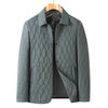 Men's Jacket Lightweight Business Diamond Lattice Shirt Autumn Winter Cotton-padded Coat